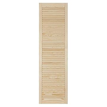 Louvre Door – Pine Wood – Vented Open – Ready to Paint Internal Louvre Cupboard Doors – Slatted Wardrobe Doors – Various Sizes (1406mm (55.4") Height, 394mm (15.5") Width)