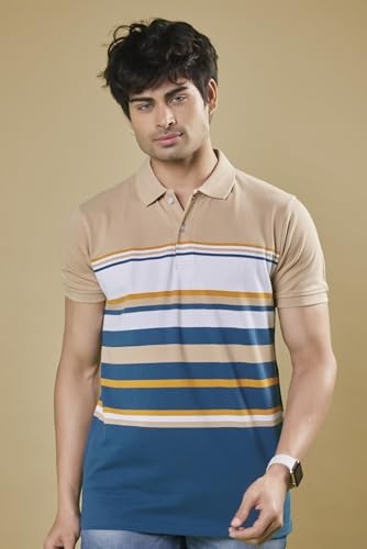 Image of 3BROS Men's Collor Neck Polo T-Shirt, Anti Stain and Half Sleeves, Cotton Blend, Regular Fit Tshirt for Men || Mens t Shirt