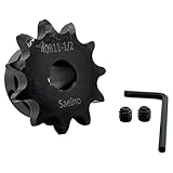 Saelno #40 Roller Chain Sprocket Type B 1/2 inch Bore 11 Tooth, Hardened Antirust 1045 Steel Drive Sprockets 40B11-1/2