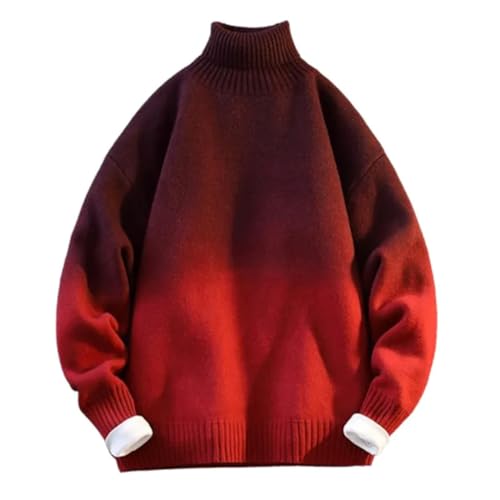Men’S Casual Loose Fit Tie-Dye Knit Pullover Sweater Turtleneck Long Sleeve Korean Style Jumper Top4