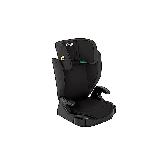 Graco Seggiolino Junior Maxi i-Size R129, Rialzo per Seggiolino, Braccioli e Poggiatesta Regolabili in Altezza, Leggero, con Portabicchieri, Nero, Junior Maxi i-Size