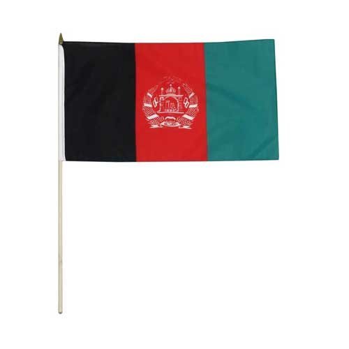 Drapeau de l'Afghanistan de 30x45 cm en tissu résistant pour mât