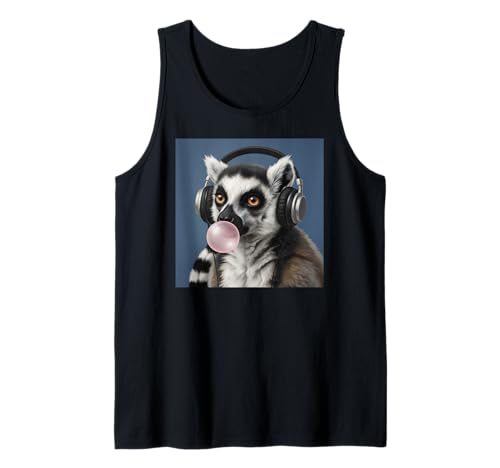 Funny Lemur Music Lover Bubblegum Zoo Niños Niñas Niños Camiseta sin Mangas