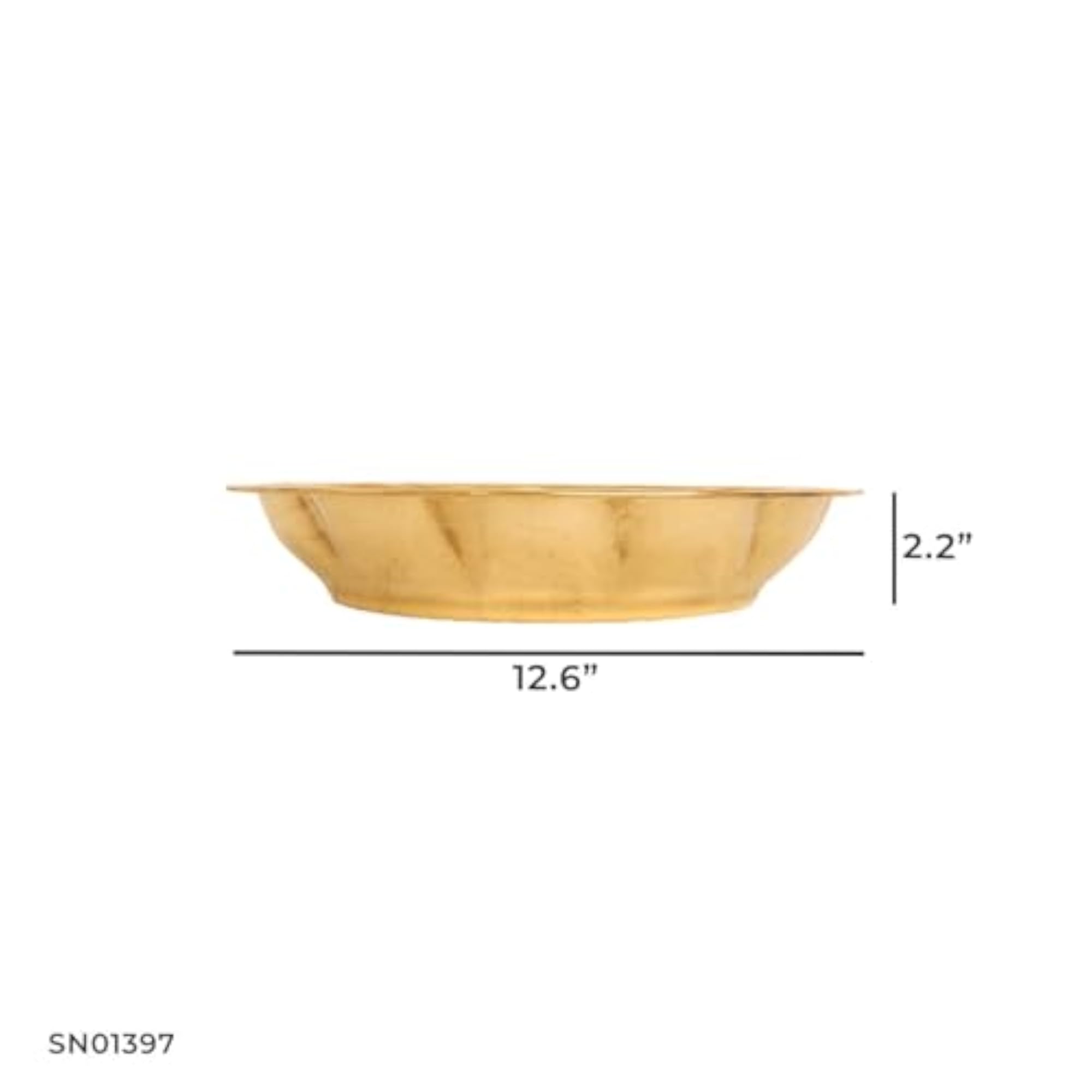 Brass Lotus Pooja Plate with Lotus Design for Temple & Home Use