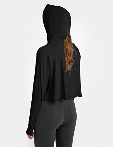 Locachy Womens UPF 50+ Sun Protection Jacket Lightweight Zip up Outdoor Running Hiking Hoodie with Face Mask2