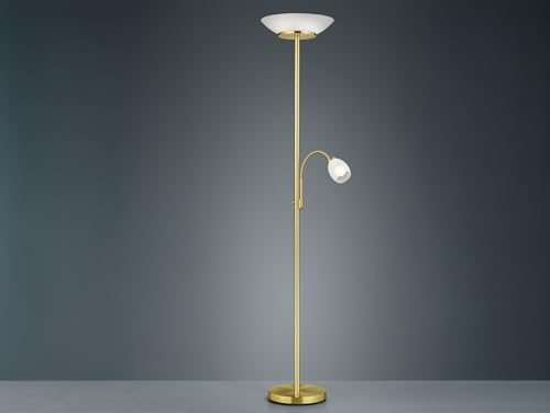 Lámpara de pie Gerry R40063108 en latón mate y cristal blanco de diseño sofisticado 4