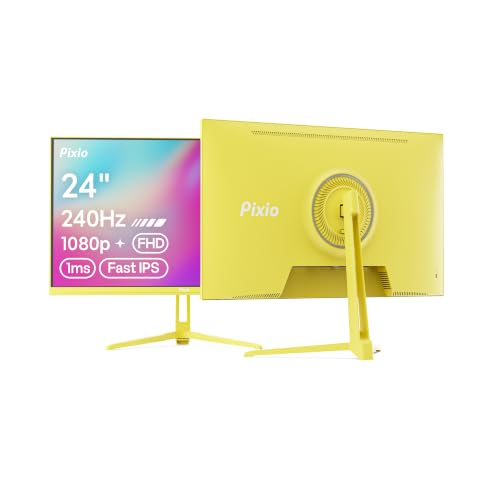 Image of Pixio PX249 Wave Yellow 24 inch 240Hz Refresh Rate FHD 1080p Resolution Fast IPS Panel 1ms GTG Response Time Built-in Speakers Gaming Monitor with Adaptive Sync