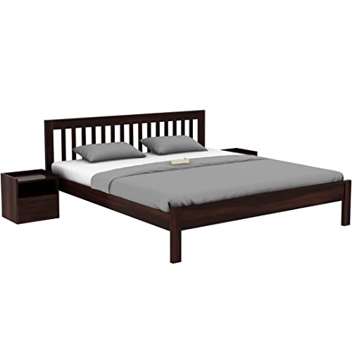 Image of Sheesham Wood Foster Wooden Dandi 1 Inch Bed Without Storage (Natural, 72x48 Double Mattress Compatible Bed)