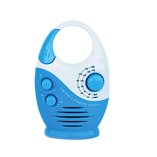Yaoliucp Waterproof Shower Radio Mini AM/FM Shower Radio Resistent Radio Hanging Music Radio Built-in Speaker for Bathroom Outdoor Use(Blue), Shower Radio