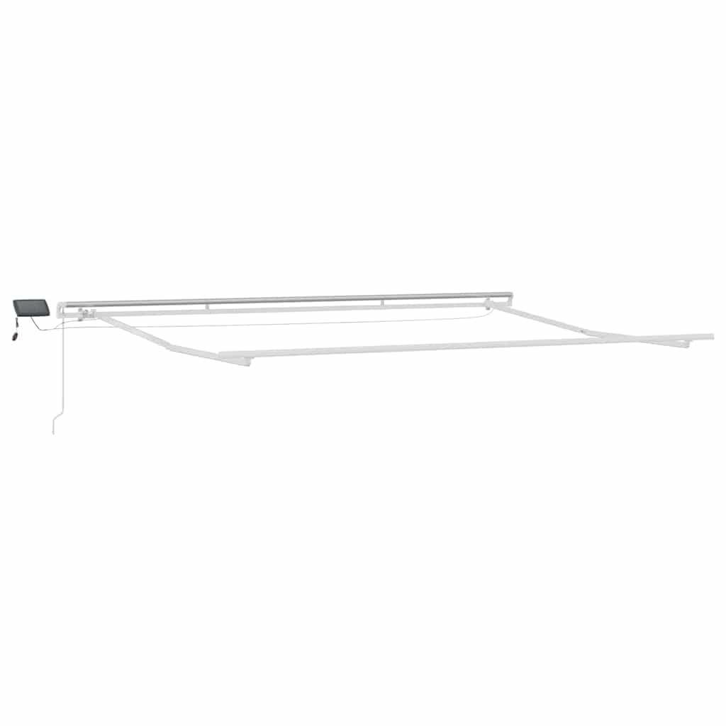 Toldo articulado extensible rojo y blanco, 500 x 350 cm, protección solar para balcón, terraza, jardín, toldo resistente a la intemperie, manivela, estor enrollable UV, extensible, exterior