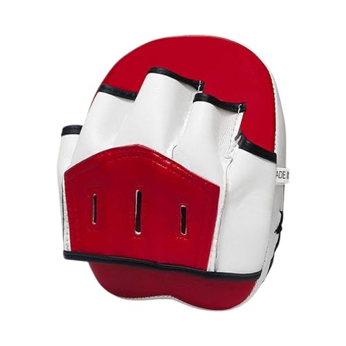 perfeclan Almohadilla de Boxeo, Almohadilla de Enfoque ergonómica, Manoplas de Boxeo curvadas para práctica de Entrenamiento, Sparring, Dojo, Karate, Rojo Y Blanco