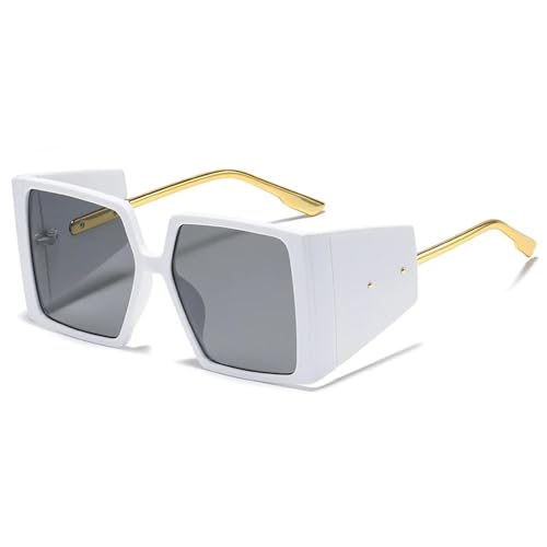 Lunettes de soleil vintage punk femmes grand format steampunk rétro UV400