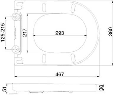 TOP AND STANDARD FIX, SHORT/MIDDLE/LONG PROJECTION D Shape One Button Quick Release Soft Close White Toilet Seat (LONG ELONGATED PROJECTION)