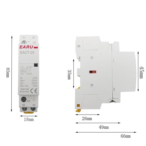Contacteur modulaire 25A 2NO 220V 230V pour tableau électrique sur rail DIN