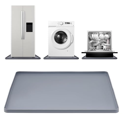 KOSLEOW Tapis de Protection en Silicone pour Machine à Laver et Réfrigérateur, 60x60 cm Tapis Anti Vibration Machine a Laver, Imperméable pour Lave-linge, Sèche-linge, Frigo ﻿