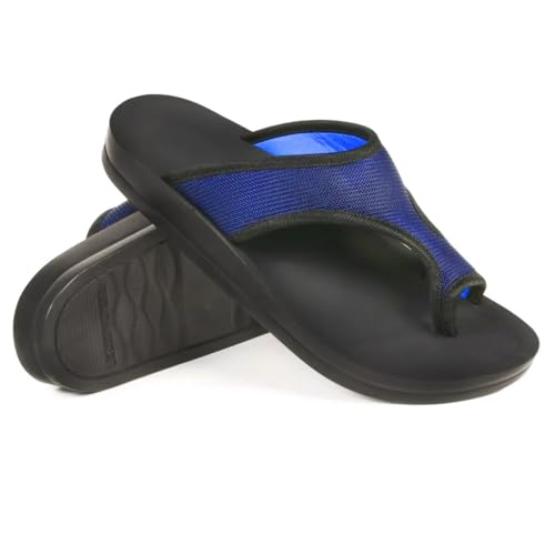 Image of AEROTHOTIC Comfortable Flip Flops for Women with Arch Support Soft Padded Mesh Straps with Breathable Footbed Slip On Footwear Indoor Outdoor Travel Beach walking Sandals Women