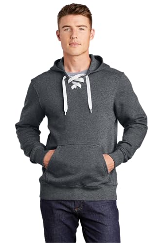 SPORT-TEK Unisex Lace Up Pullover Hooded Sweatshirt Graphite