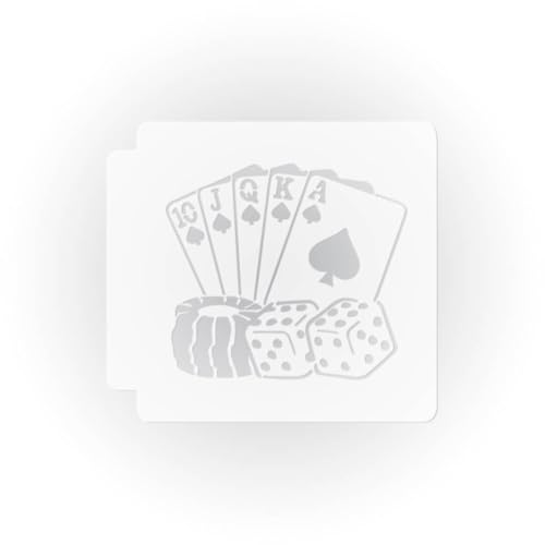 Generic Gambling Playing Cards 783-I625 Stencil (3 inch), White
