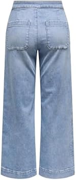 ONLY Dames Onlmadison Hw Button Wide CRP DNM Gen, blauw (light blue denim), 28W / 32L