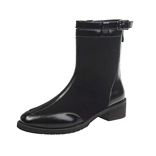 ZODOF botines mujer planos Otoño Invierno Vintage con Cordones Zapatos de Mujer...