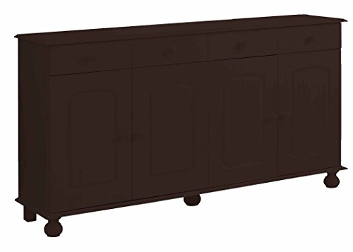 Image of APRODZ Solid Wood Sideboard Cabinet for Living Room | Wooden Storage Cabinet with 3 Drawers Doors | Kitchen Crockery Cabinet | Drawer Cabinet for Dining Room Bedroom | 161x35x79 cm,Eastern Brown Stone