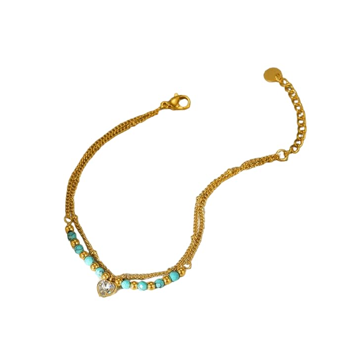 Gold-Plated Birthstone Stainless Steel Bracelet for Women – Non-Allergic, Water-Proof, Anti-Tarnish, Skin-Friendly Jewelry, Free of Harsh Metals, Personalized Accessory