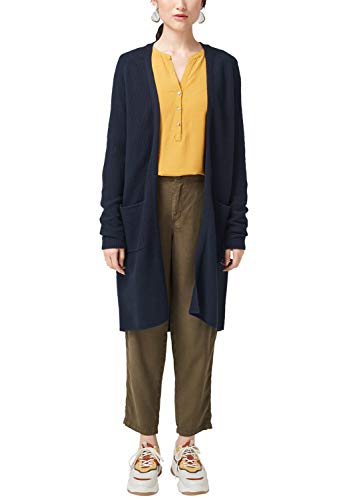 Preisvergleich Produktbild s.Oliver Damen Longcardigan mit Strukturmuster navy 34