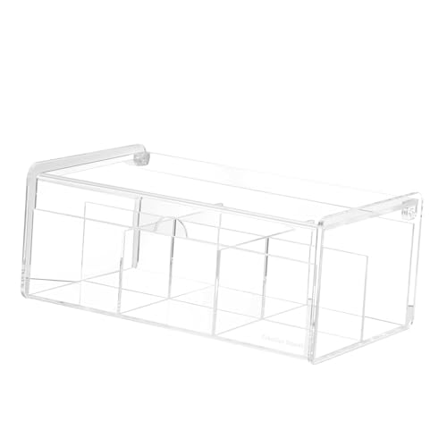 PRETYZOOM Section Tea Bag Holder Sugar Box Acrylic Room Storage for Kitchen Organization