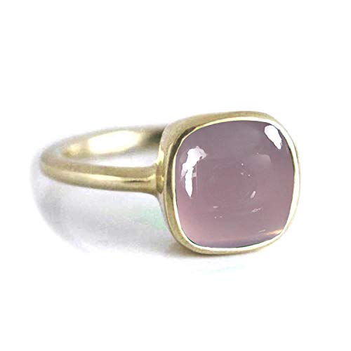 Femme homme mixte argent sterling-925 coussin naturel-quartz rose bague