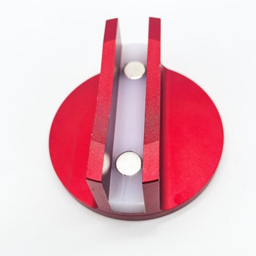 Image of Universal Magnetic Large Slotted Jack Pad Adapter -Aluminum Jack Puck Pinch Weld Frame Rail Adapter for Most Cars (2, Red)
