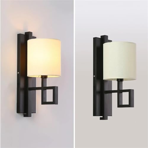 Lámpara de pared oriental para pasillos oscuros que elimina sombras con luz suave de tela 5
