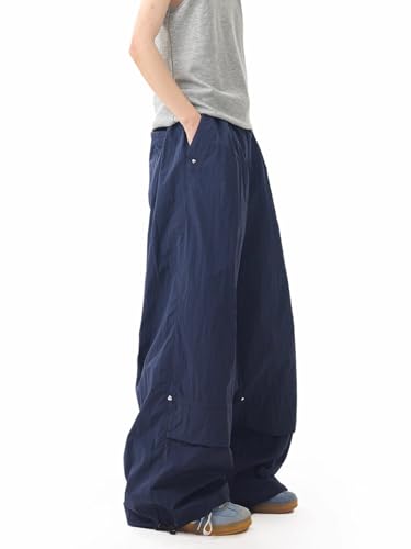 Men's Pants American Summer Ice Silk Thin Drawstring Loose Wide-Leg Workwear Casual Trouser for Men4