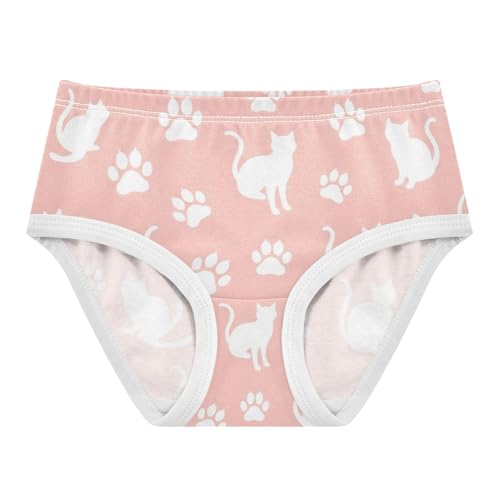 Cat Paw Prints Pastel Underwear for Girls, Toddler Girl Briefs, Cotton Underwear Girls, 2โ8 Years