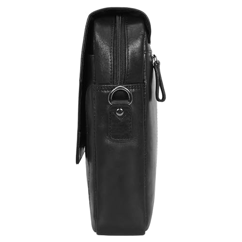 Pitaara Genuine Leather Crossbody Messenger Bag with Front Flap, Unisex, Full Grain Leather Shoulder Travel Bag, Tablet Bag4