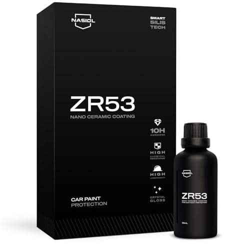 Nasiol ZR53 Nano Ceramic Coating Kit for Cars – 10H Ultimate Paint Protection, Soft Touch Finish, High Gloss, Superior Hydrophobicity, Up to 3 Years Durability