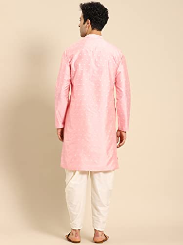 Image of Men's Navy Blue Cotton Festive Wear Regular Fit Woven Design Kurta | Indian Wedding Wear Kurta | Festive Ethnic Kurta