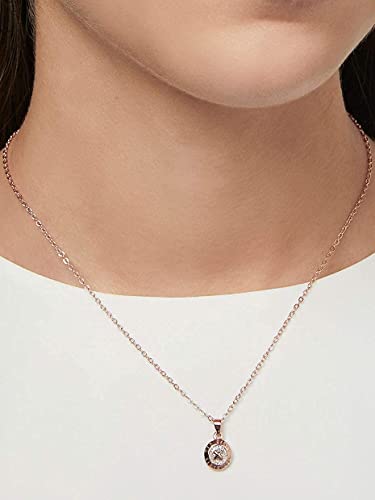 Ted Baker London Elvina Enamel Mini Button Pendant Necklace For Women (Rose Gold Tone And Silver Glitter) #TOP3