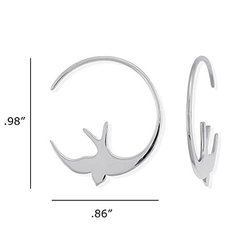 Boma Jewelry Sterling Silver Bird Pull Through Hoop Earrings #TOP3
