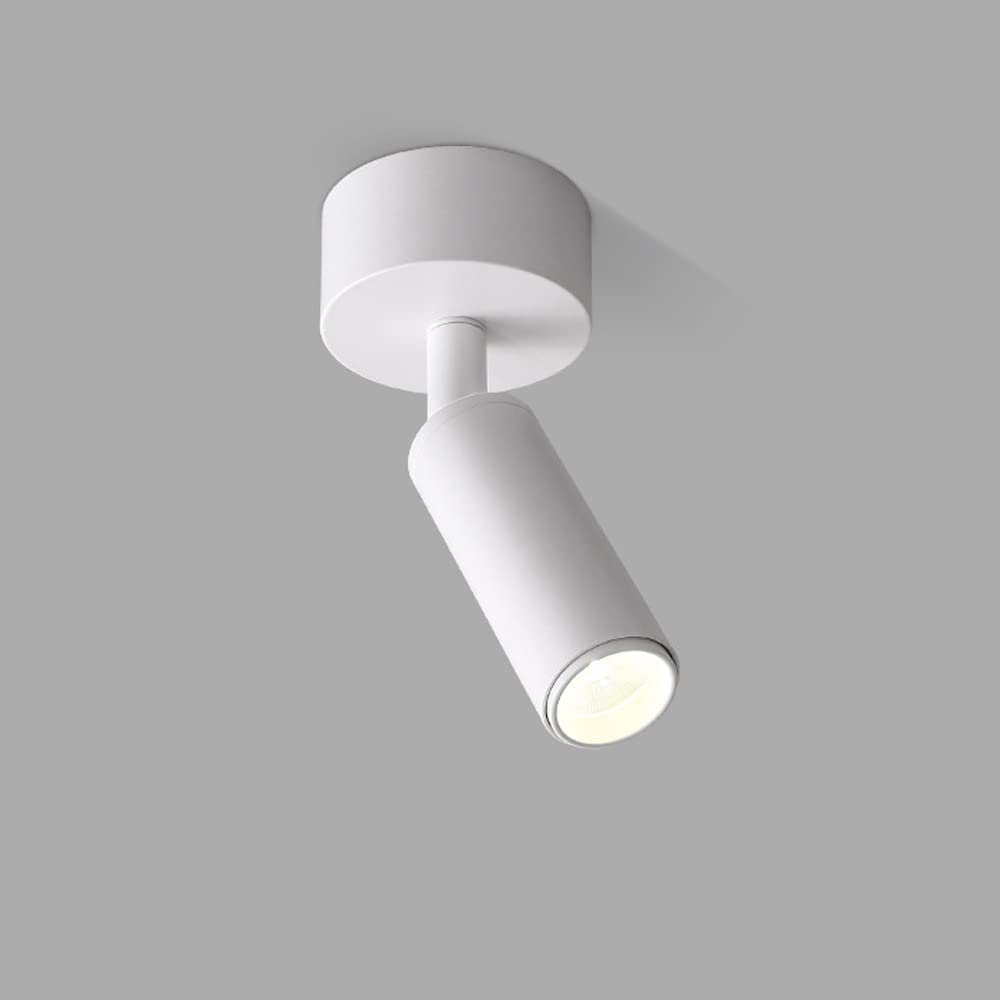 BHGFYXBS Led Ceiling Spotlight Adjustable Surface Mount Spot Lighting Indoor, 5W 6000K Directional Spotlights Accent Lamps Wall Swivel Lamps For Living Room Gallery Corridor,Blanc