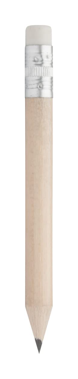 noTrash2003 Naturalny mini ołówek krótki z gumką do ścierania, półołówek z gumką, długość 10 cm do pisania, rysowania, szkicowania (500)