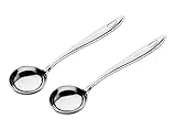 Signora Ware Stainless Steel(Food Grade) Heavy Gauge(1.1 MM) Classic Ladle/Karchi/Milk Ladle/Soup Ladle No.3 for Seving/Cooking/Pouring All Types of Gravies/Dal/Curries (Size 21.7 Cm) Set/2