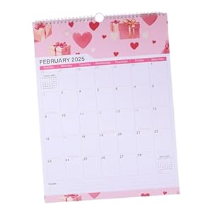 OSALADI Wand-Jahreskalender Februar 2025 Valentinstag Design