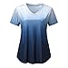 LuckyLucy 2021 Neu Tie Dye Krankenpflege Kasack Damen, V-Ausschnitt Kurzarm T-Shirt Top, Pflege Schlupfkasack Schlupfhemd Uniform Pflegeheim Schönheitssalon Nurse Berufskleidung