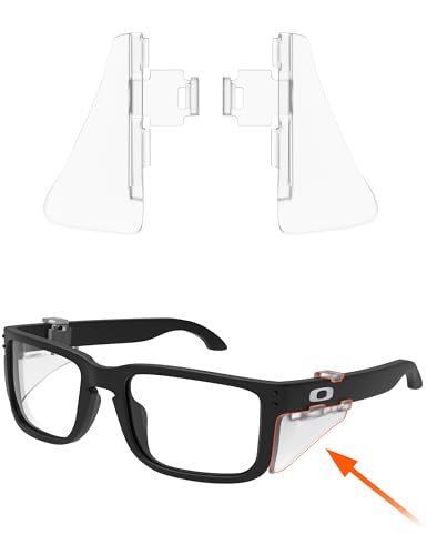 Glasses Side Shields for Oakley Holbrook OO9102/Holbrook XL OO9417/Holbrook XS OJ9007/Holbrook S/Holbrook XXL OO9487/Holbrook OX8156/Holbrook XXS OJ9014 Safety Clip-on Eye Glasses - Clear