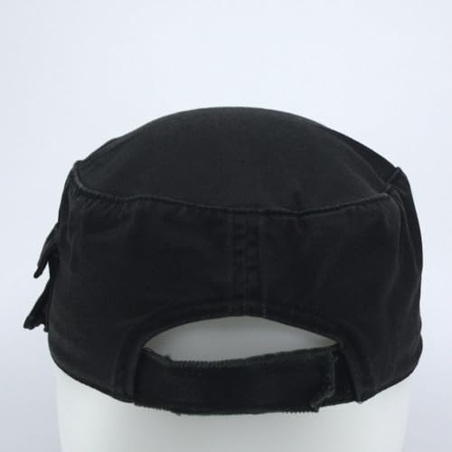 Image of The Vintage Year Washed Cotton Distressed Cadet Hat - Tactical Military Baseball Cap for Men & Women, Outdoor Casual Wear