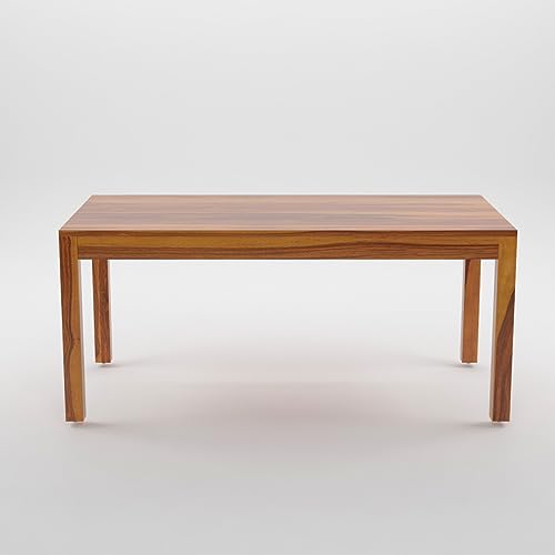 Image of Solid Sheesham Wood Dining Table 8 Seater | Rectangle Eight Seater Dinning Table with 8 Chairs for Home | Wooden Kitchen Dinner Table 8 Seater | Dining Room Sets for Restaurants | Teak Finish