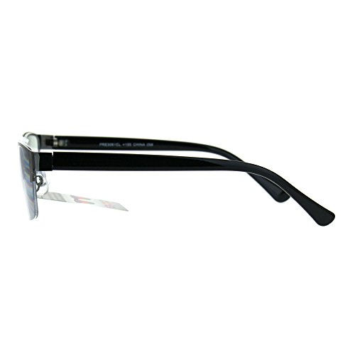 Mens Half Metal Rim Rectangular Multi 3 Power Focus Progressive Reading Glasses3