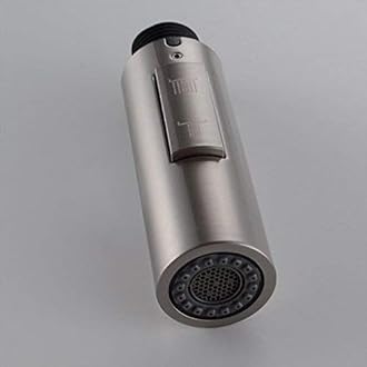 7Trees G1/2 Replacement Part Bathroom Kitchen Faucet Pull-Out Spray Head Water Nozzle, 0.8 inch Connector(MALE) (Brushed Nickel)