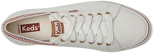 Keds Jump Kick Rib Knit Lace Up, Sneaker Womens, Snow White Squares, 8 Medium | Image 1