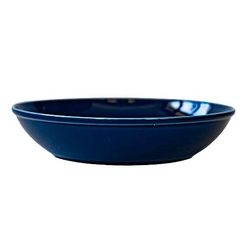 Saikaitoki 13237 Hasami Ware Common Bowl Plate, Navy, Diameter 8.3 inches (21 cm), Microwave and Dishwasher Safe, Made in Japan